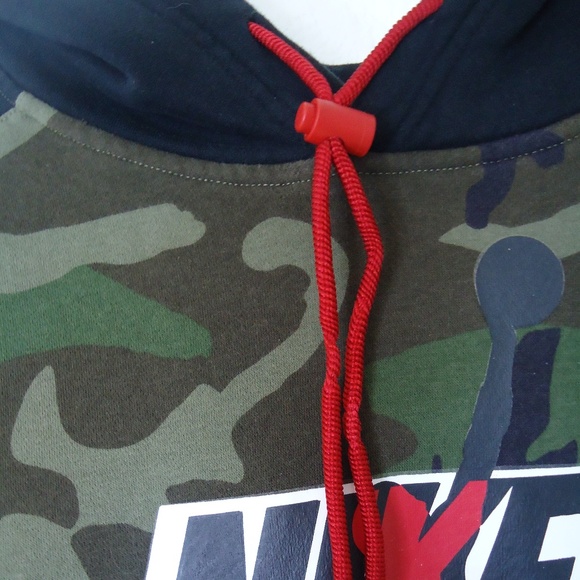 Nike Air Jordan Camo Print (Olive Green) Hoodie/Sweatshirt/Pullover - Size L - Picture 5 of 8